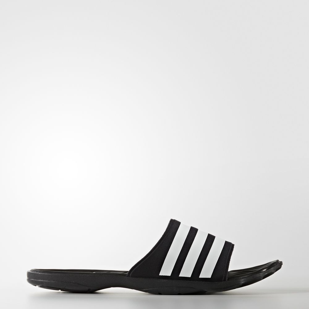 Adidas Adipure Cloudfoam Slides - παντοφλες ανδρικα - Μαυρα/Ασπρα/Γκρι,Μέγεθος: EU 36 – 54 2/3 (767Q